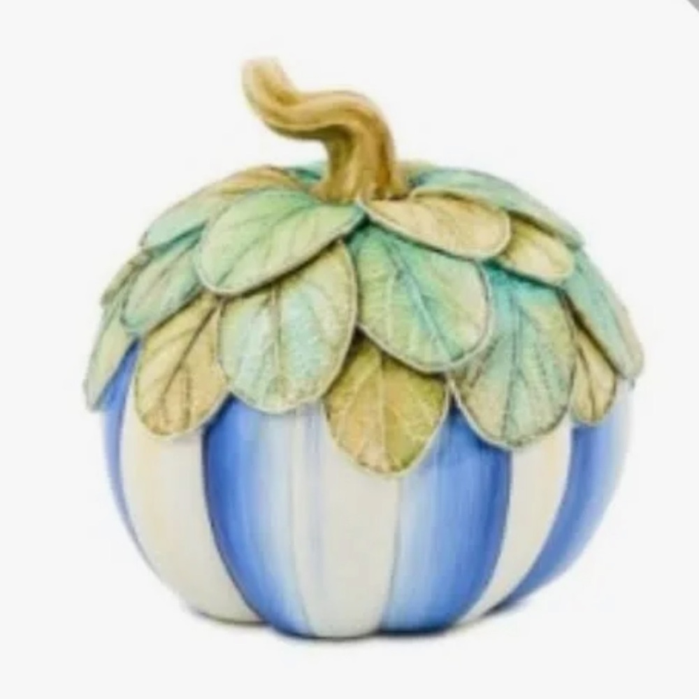 Mackenzie-Childs Royal Autumn Small Leaf Pumpkin.  New in Box!  Last One!